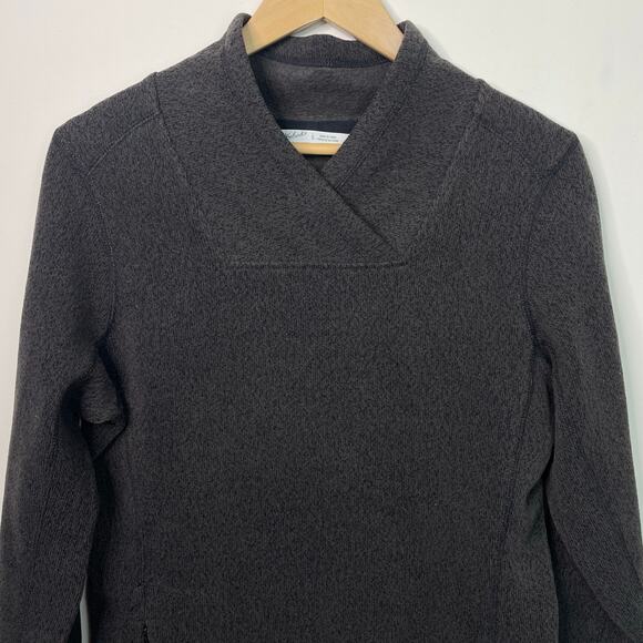 Woolrich Shawl Collar Warm Fleece Dress Size L Brown/Black - Picture 2 of 9